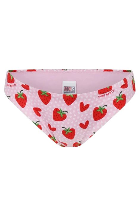 Costume bambina Madame MC2 Saint Barth 01257H Rosa slip nylon stampa lovely traw all over fiocco MC2 SAINT BARTH | Costumi | MADAME01257H21
